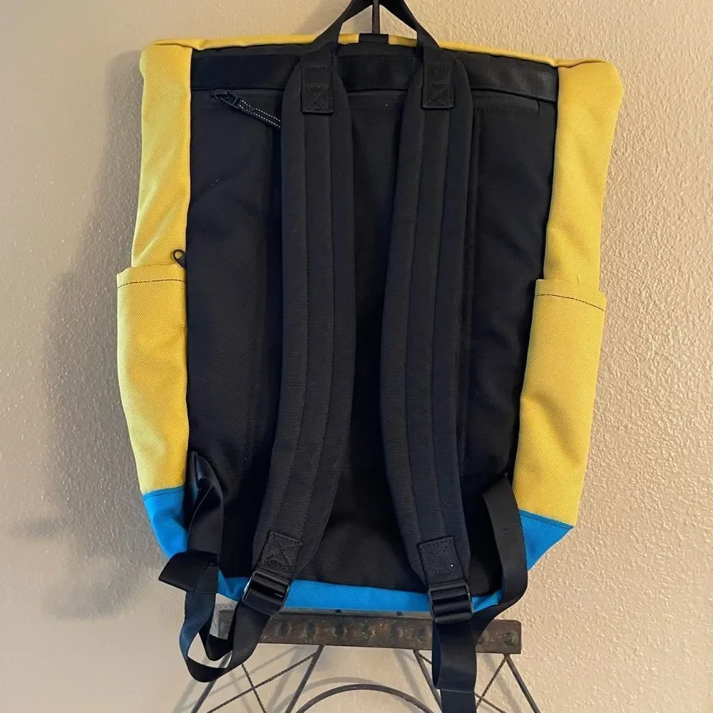 Timbuk2 Yellow Gray Blue Roll Up Backpack New Condition